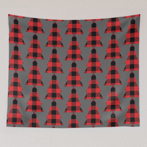 Item preview, Buffalo Plaid Red and Black Christmas Tree designed and sold by Camille Woodward.