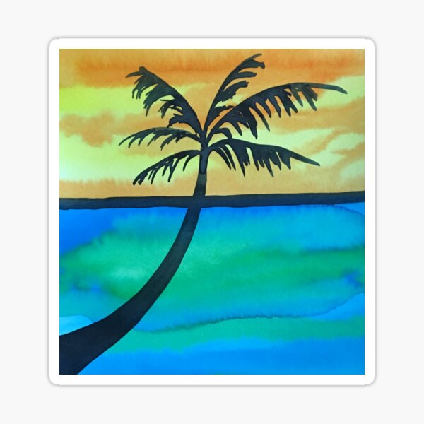 Palm Tree Sunset Sticker