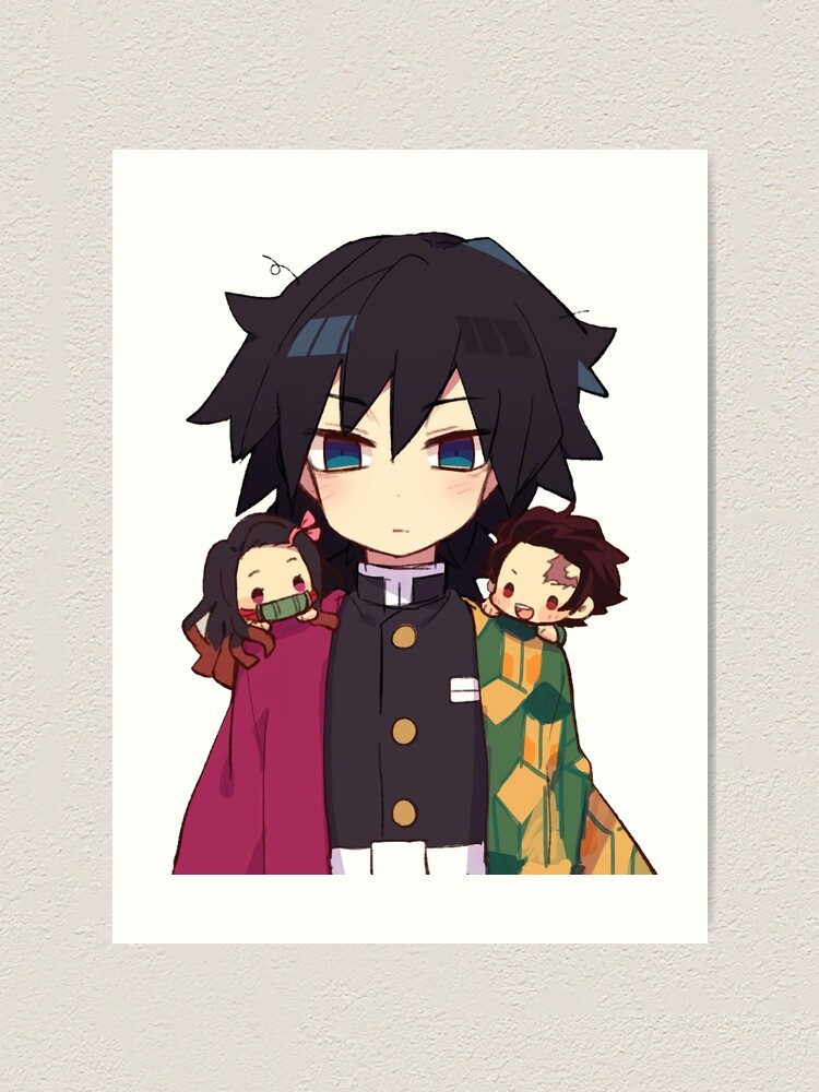 Giyu Tomioka And Chibi Nezuko Tanjiro Demon Slayer Kimetsu No Yaiba Art Print By Kawaiigaming Redbubble