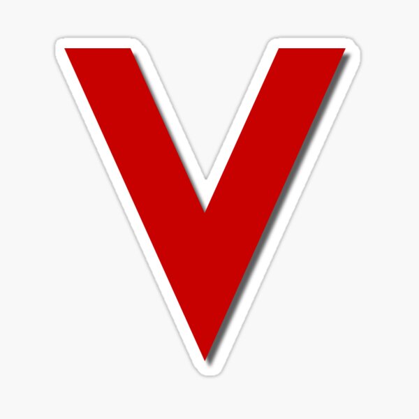 Red V of Hope Sticker