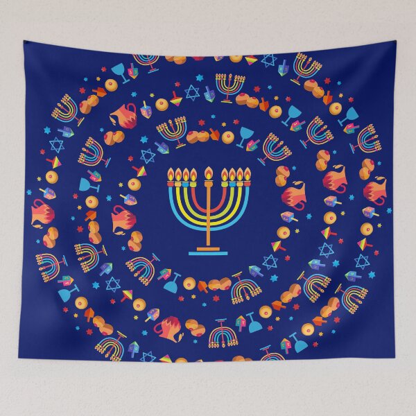 Item preview, Happy Hanukkah Menorah Jewish Holiday Party Decoration designed and sold by sofiartmedia.