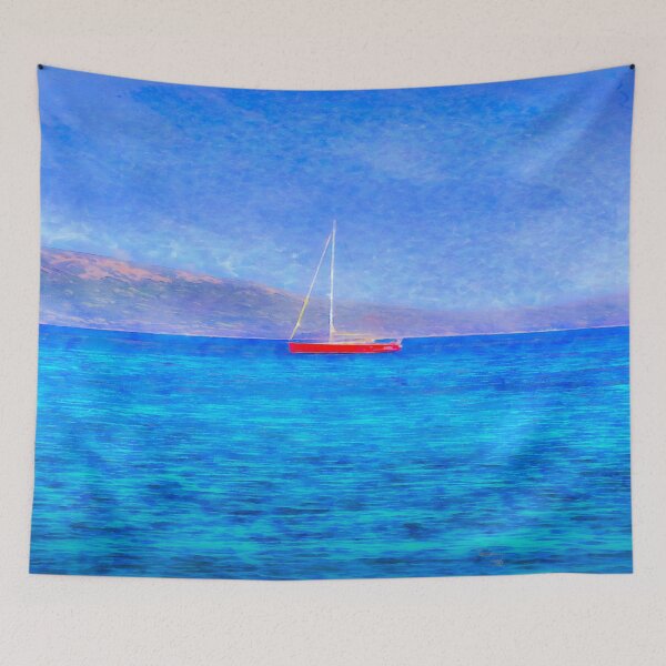 Item preview, Aegean Red Yacht Art designed and sold by Londonimages.