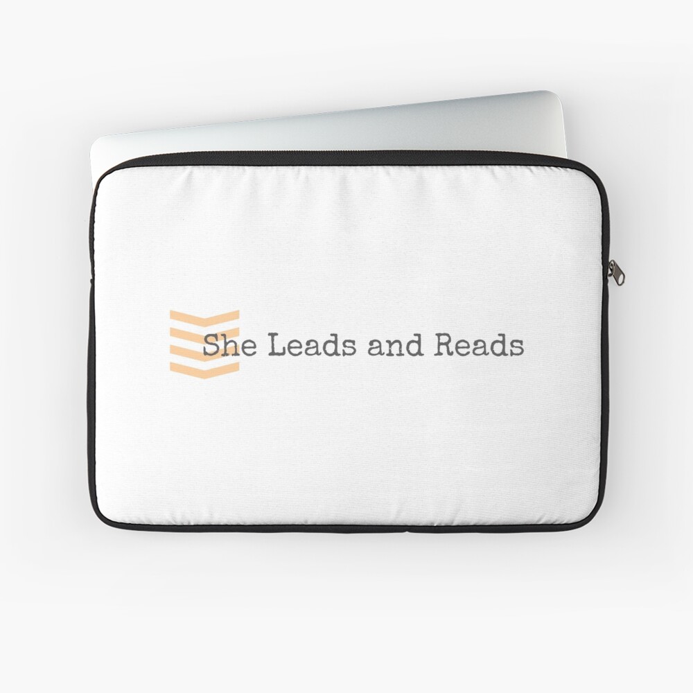 She Leads and Reads Logo Merch Laptop Sleeve