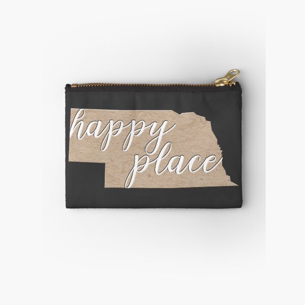 Item preview, Nebraska state silhouette - Nebraska is my happy place in kraft - #nebraska  designed and sold by smooshfaceutd.