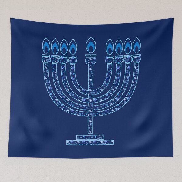 Item preview, Happy Hanukkah Holiday Hanukkiah designed and sold by sofiartmedia.