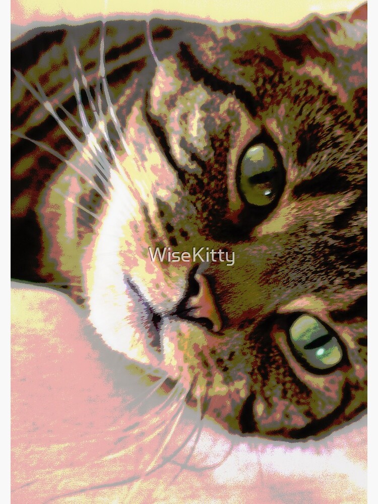 Green-Eyed Tabby Cat Pop Art Digital Art by WiseKitty