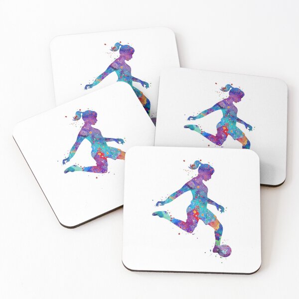 Item preview, Girl Soccer Player Watercolor Painting Art Print Gifts designed and sold by LotusGifts.