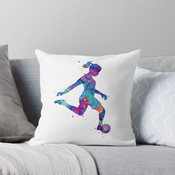 Item preview, Girl Soccer Player Watercolor Painting Art Print Gifts designed and sold by LotusGifts.