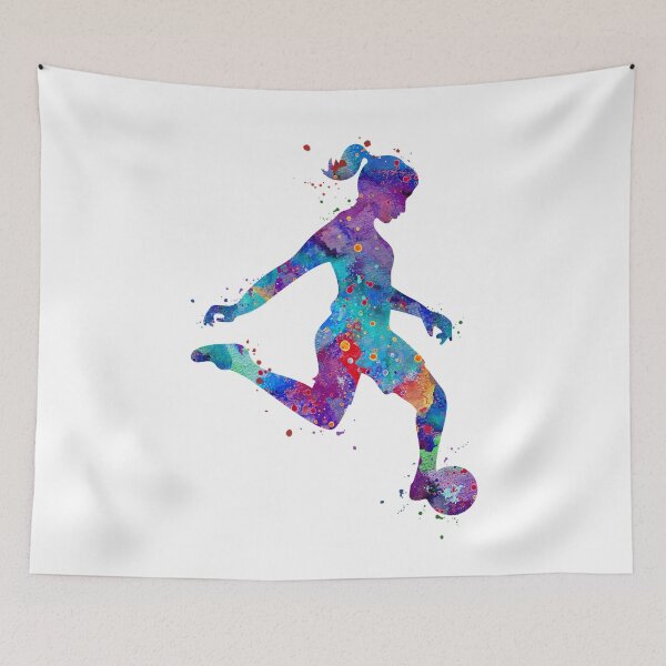 Item preview, Girl Soccer Player Watercolor Painting Art Print Gifts designed and sold by LotusGifts.