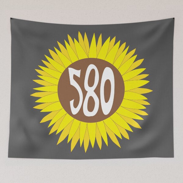Item preview, Hand Drawn Oklahoma Sunflower 580 Area Code designed and sold by itsrturn.