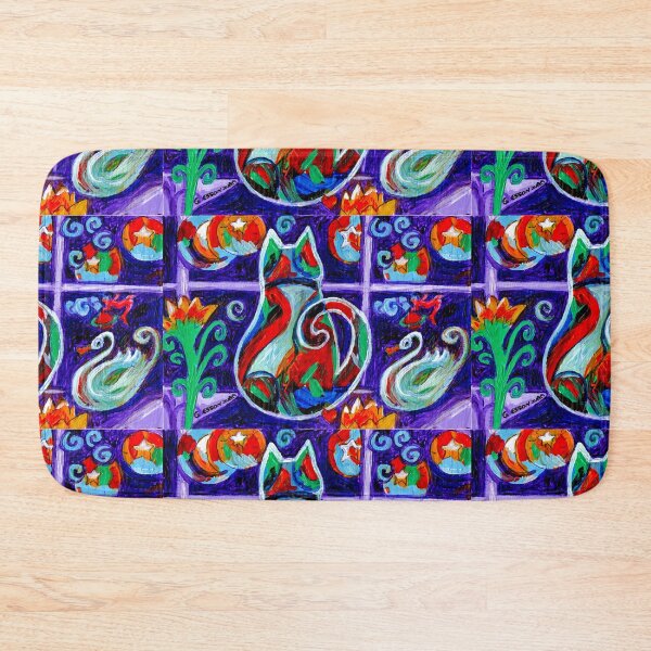 Item preview, Calico Cat In Purple Moonlight designed and sold by Genevieve Esson.
