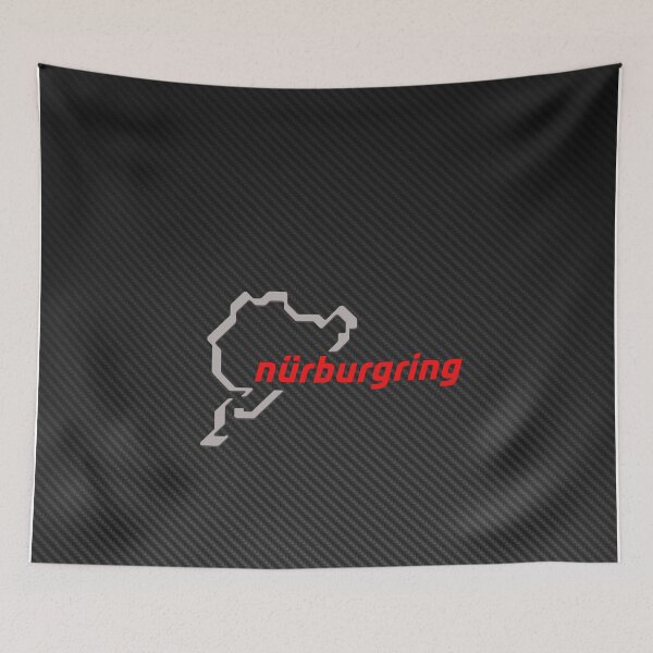 Item preview, Nürburgring Nordschleife Carbon Background Poster – Green Hell Track Art designed and sold by Road To Track.