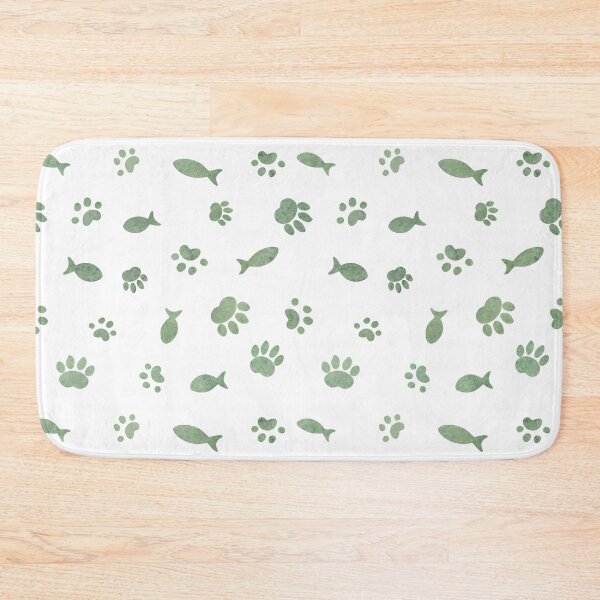 Item preview, Whimsical Watercolor Cat Paws & Fish designed and sold by DoodleTrees.