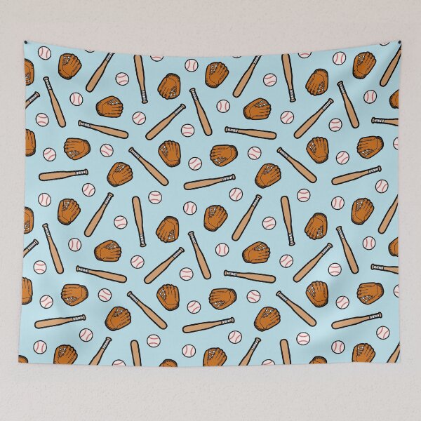 Item preview, Baseball Pattern in Light Blue designed and sold by evannave.