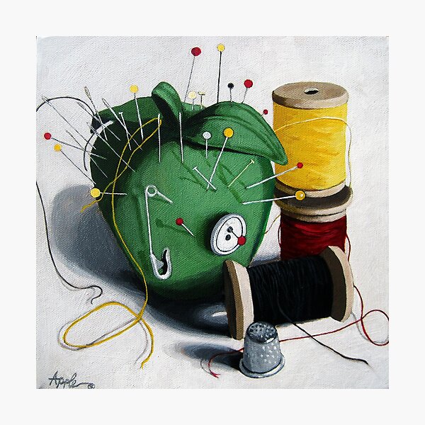 Scissors and Yarn, Still Life Painting, Sewing, Crafts Art Board Print for  Sale by Joyce Geleynse