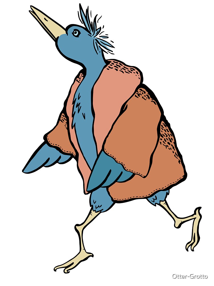 Blue Bird Wearing a Brown Coat | Kids T-Shirt