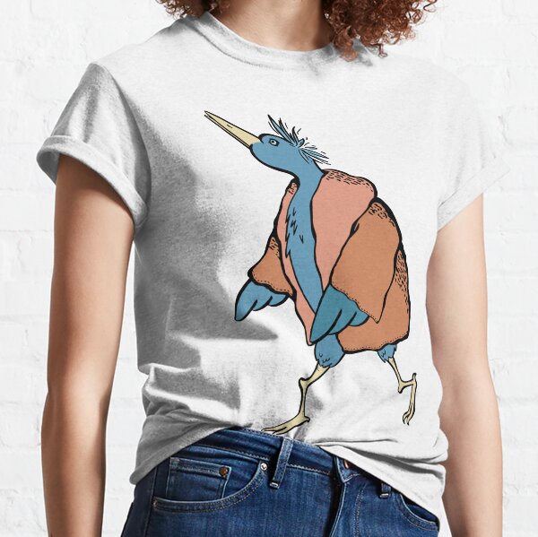 Blue Bird Wearing a Brown Coat | Kids T-Shirt