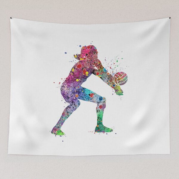 Item preview, Volleyball Girl Watercolor Painting Art Print Sports Gifts designed and sold by LotusGifts.