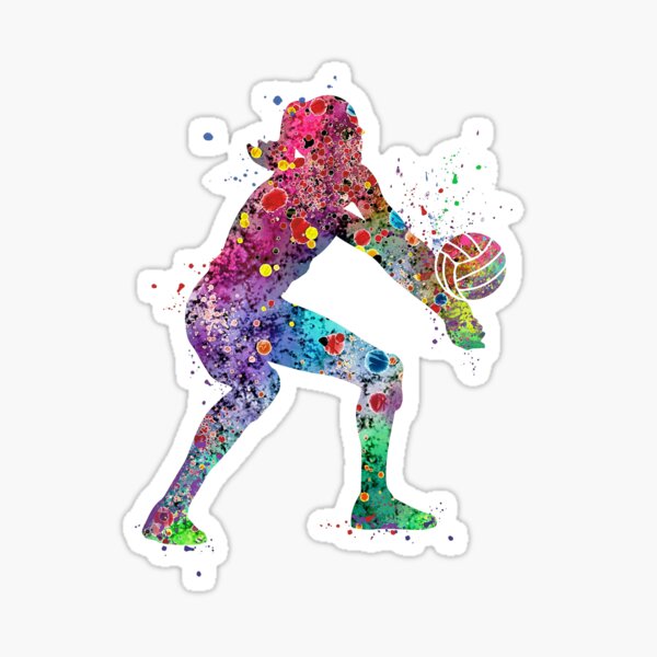Item preview, Volleyball Girl Watercolor Painting Art Print Sports Gifts designed and sold by LotusGifts.
