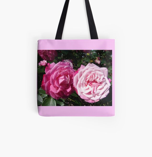 Pink Rose Photo All Over Print Tote Bag
