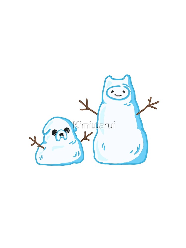 Adventure time Finn and Jake snowmen by Kimiwarui