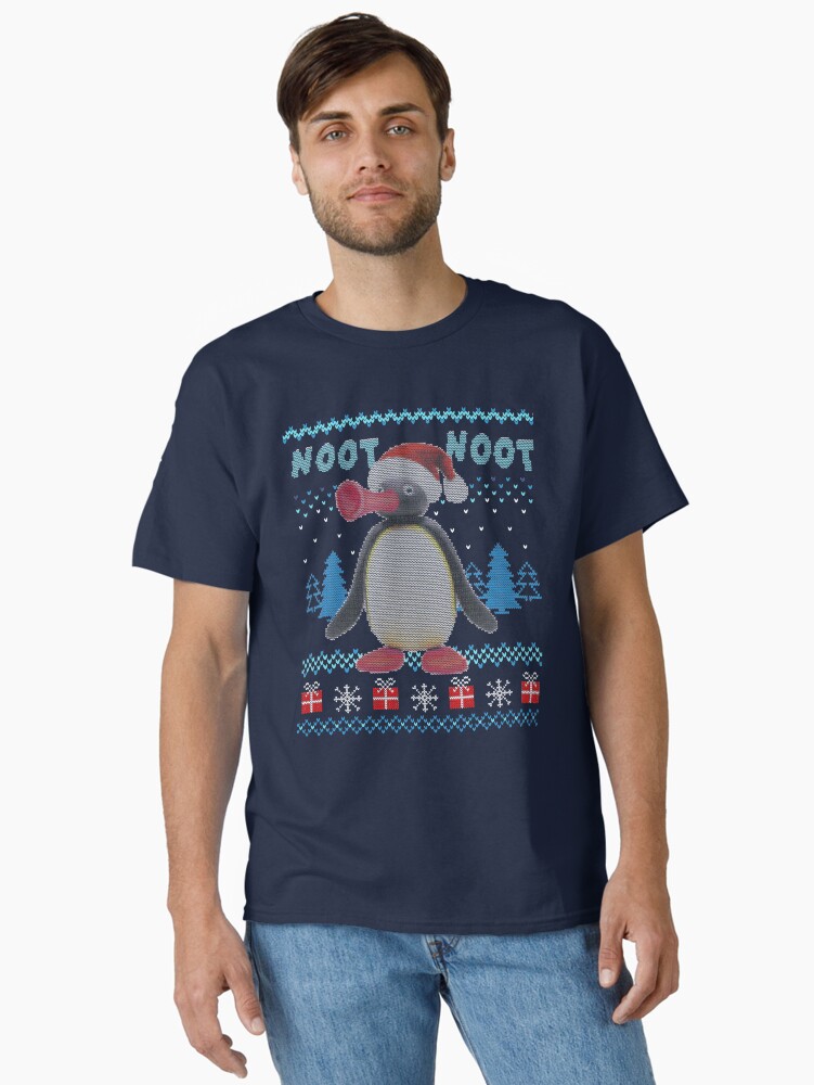 Imagen 1 de 7, Camiseta clásica con la obra Noot Noot Pingu Regalo divertido de Navidad, Pingu Meme Navidad, diseñada y vendida por GreenSplash.