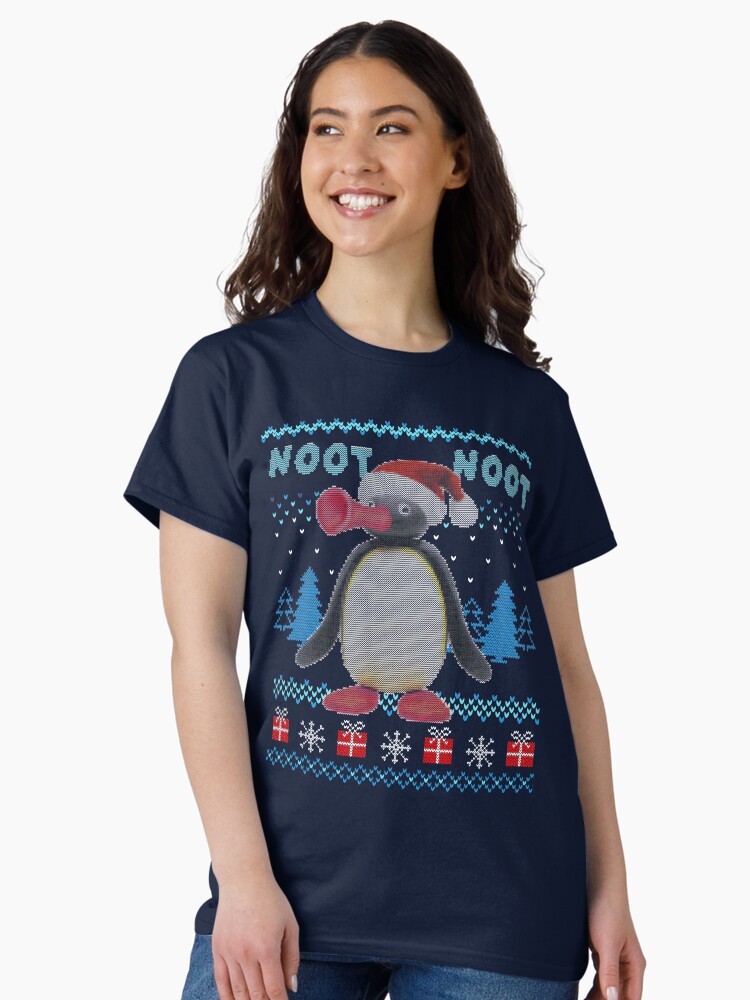 Imagen 2 de 7, Camiseta clásica con la obra Noot Noot Pingu Regalo divertido de Navidad, Pingu Meme Navidad, diseñada y vendida por GreenSplash.