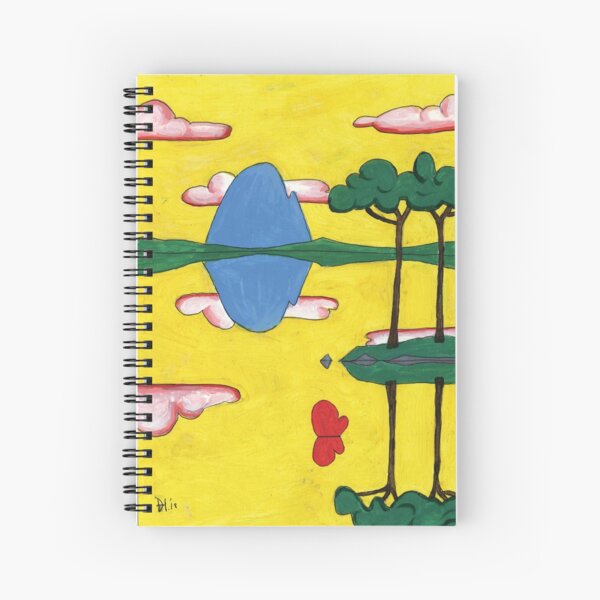 Loveheart Head Yellow Sky Spiral Notebook
