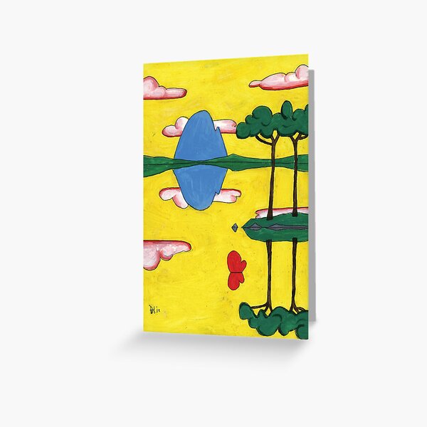 Loveheart Head Yellow Sky Greeting Card