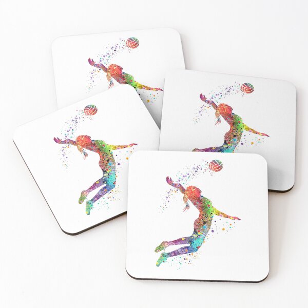 Item preview, Volleyball Girl Watercolor Painting Art Print Sports Gifts designed and sold by LotusGifts.