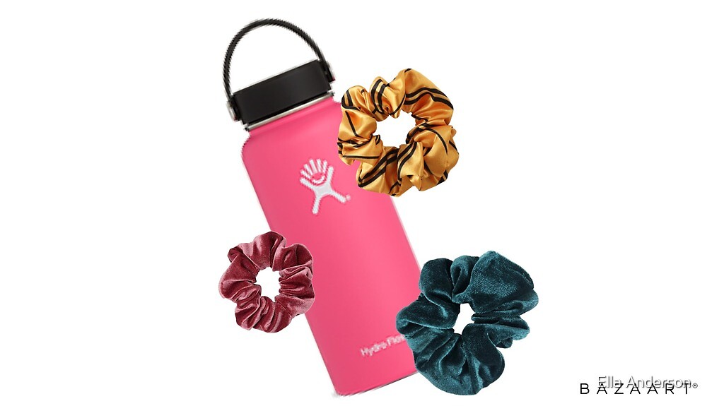 hydro flask with scrunchie
