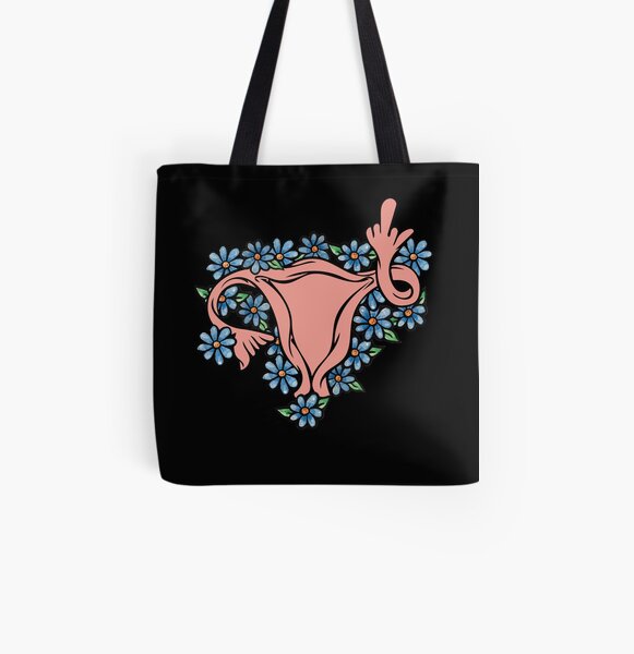 Middle Finger Uterus Pro-choice Feminist All Over Print Tote Bag