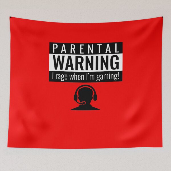 Item preview, Parental warning I rage when i'm gaming  designed and sold by playerpup.