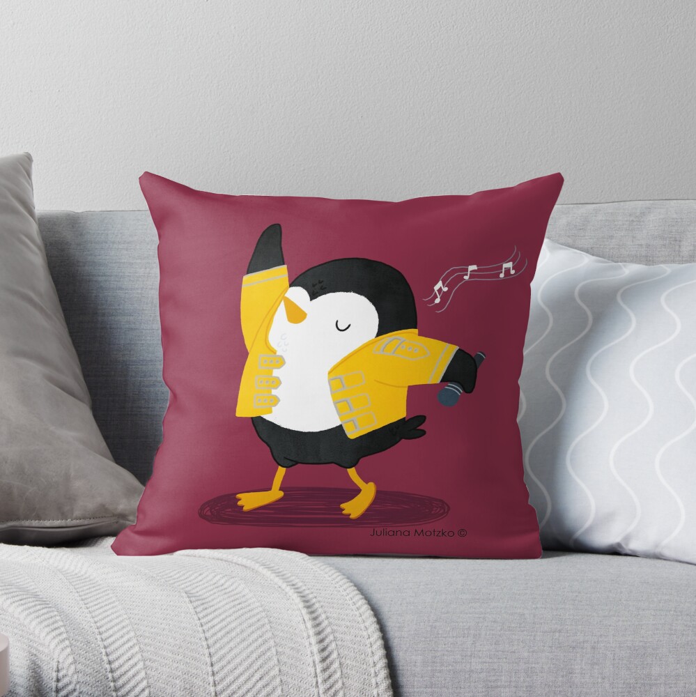 Freddie Penguin Throw Pillow