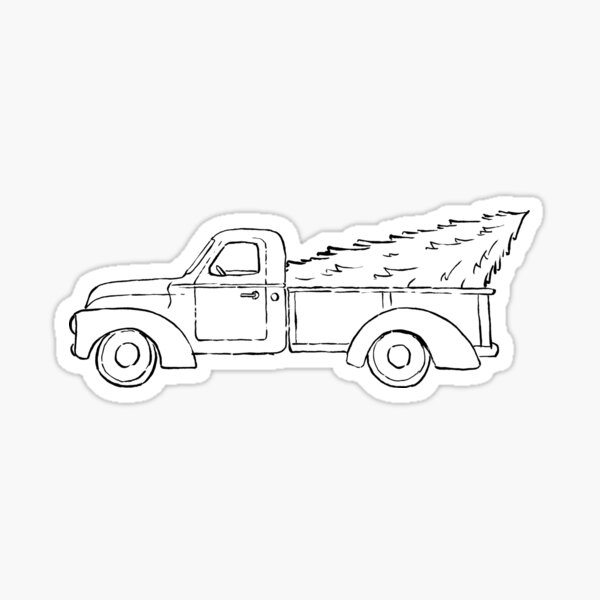 ink-only-red-christmas-truck-sticker-by-athertoncustoms-redbubble
