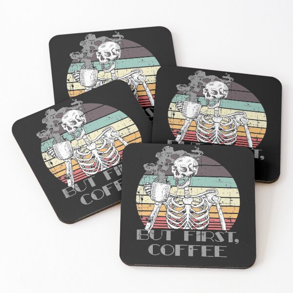 Item preview, But First, Coffee - Skeleton Drinking Coffee designed and sold by MeganLea.