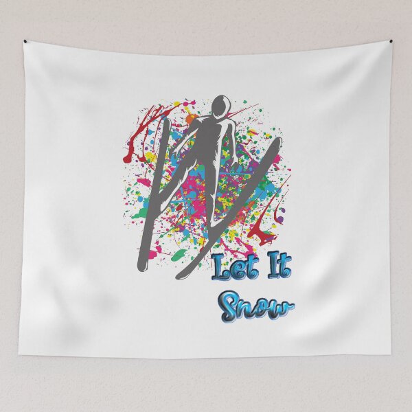 Item preview, Let It Snow Skier Graffiti  designed and sold by Bliss Find And Design.