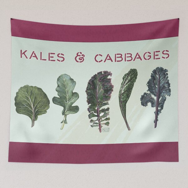 Item preview, Cabbage and Kale Leaf Watercolors designed and sold by Laura Roy.