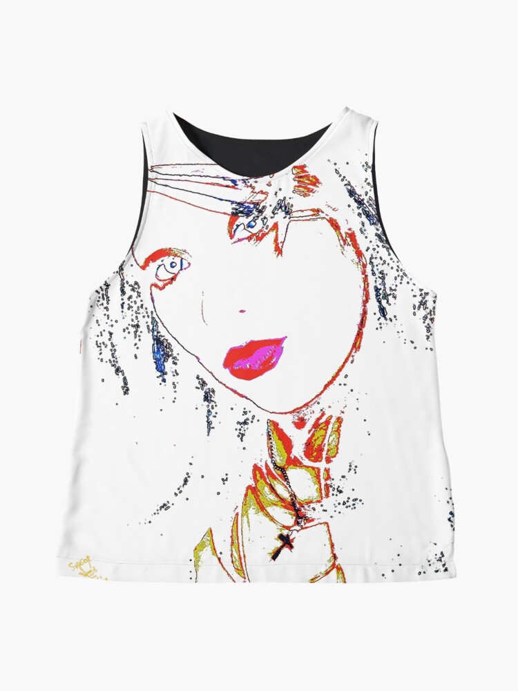 Thumbnail 4 of 6, Sleeveless Top, Black on White by Swoot - Apparel designed and sold by swoottees.