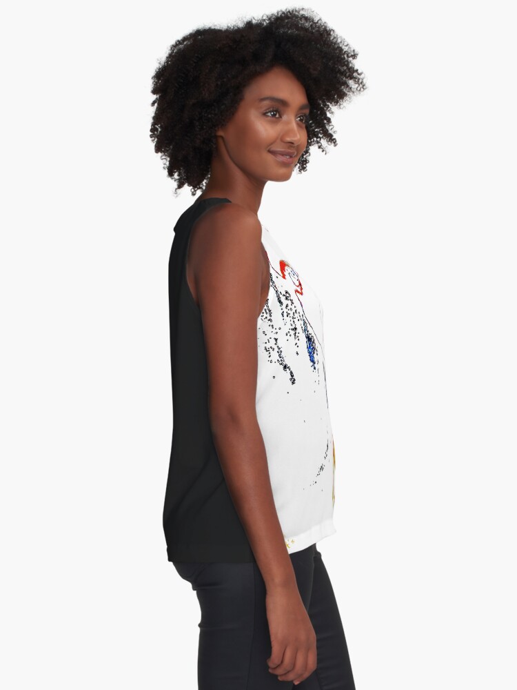 Thumbnail 2 of 6, Sleeveless Top, Black on White by Swoot - Apparel designed and sold by swoottees.