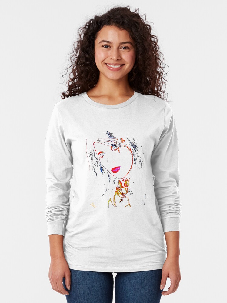 Thumbnail 2 of 5, Long Sleeve T-Shirt, Black on White by Swoot - Apparel designed and sold by swoottees.