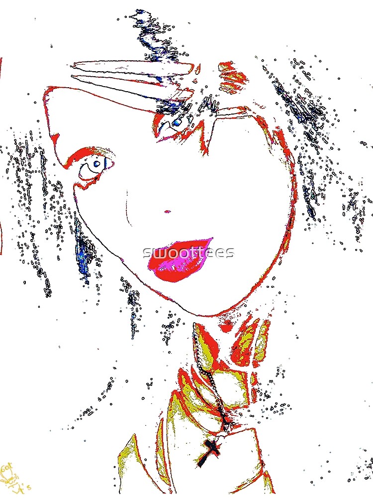 Thumbnail 6 of 6, Chiffon Top, Black on White by Swoot - Apparel designed and sold by swoottees.
