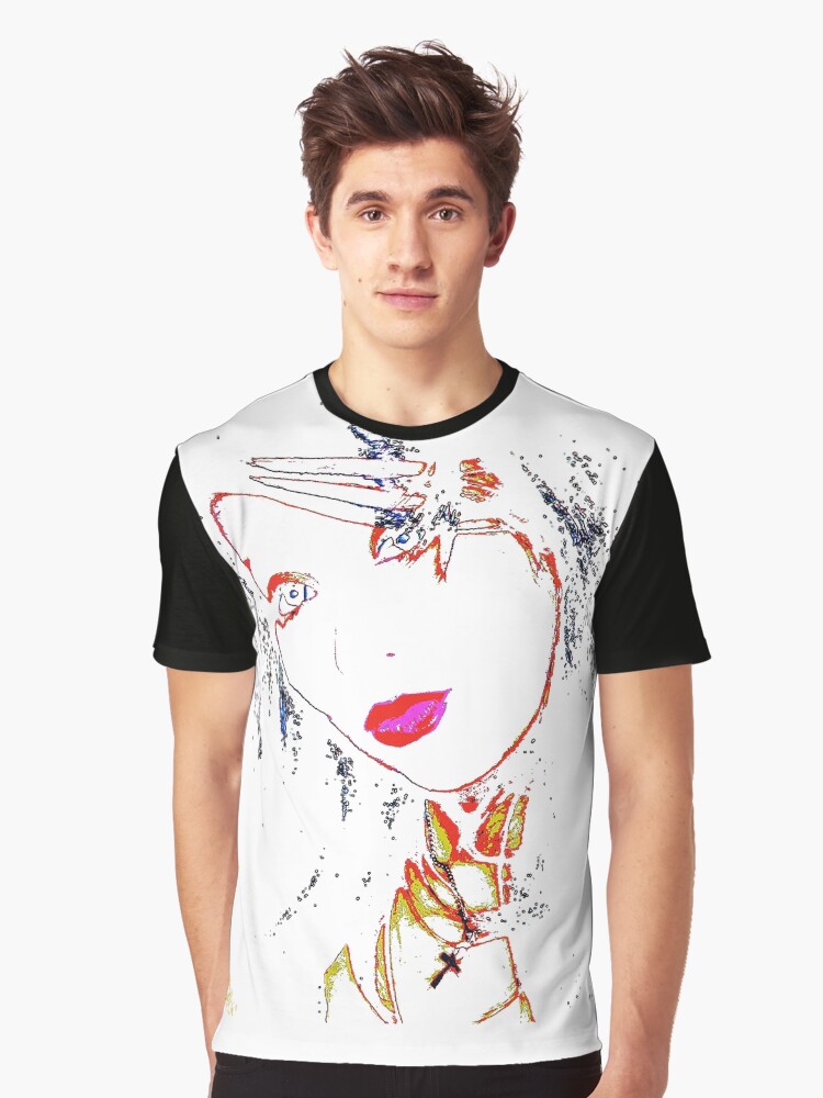 Thumbnail 1 of 5, Graphic T-Shirt, Black on White by Swoot - Apparel designed and sold by swoottees.