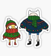 Finn and Jake Christmas Sweaters Sticker