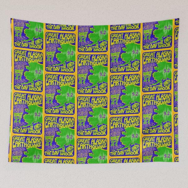 Item preview, Alaska Earthquake 1964  Retro Poster ~ T-shirts, Cups, Mugs, Scarves, Leggings etc.    designed and sold by Ed Rosek.