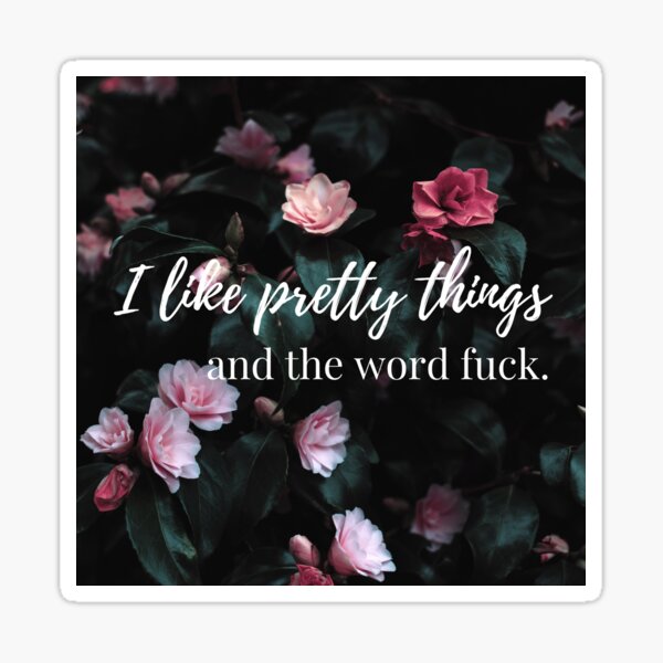 I like pretty things and the word fuck (version 1) Sticker