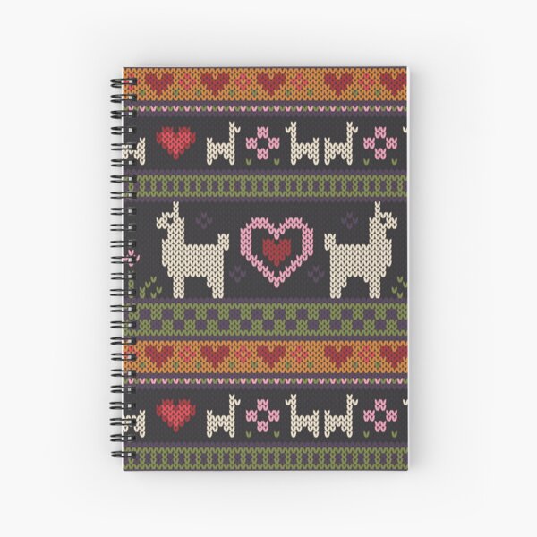 Llama Knit Spiral Notebook
