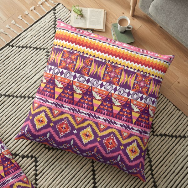 Pink and Orange Aztec Merchandise Floor Pillow