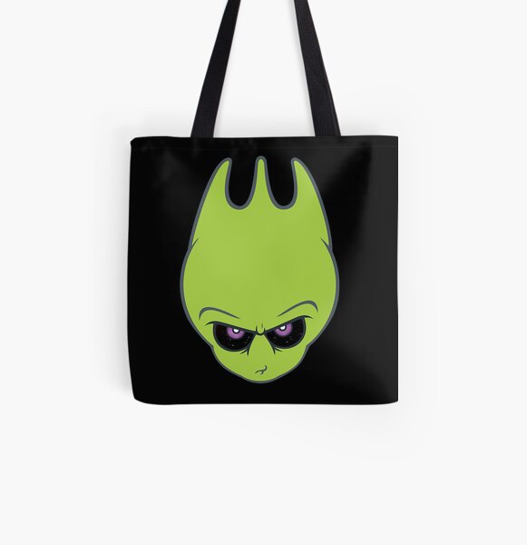 Vintage Green -Super Alien Sporky! All Over Print Tote Bag