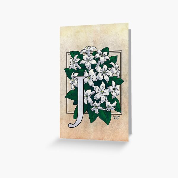 J is for Jasmine Card Greeting Card